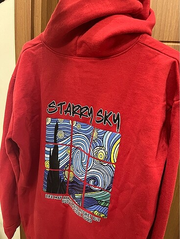 Diğer arkası desenli kırmızı şardonlu sweatshirt
