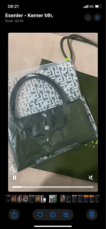 Beden haki Renk Longchamp M beden haki etiket var