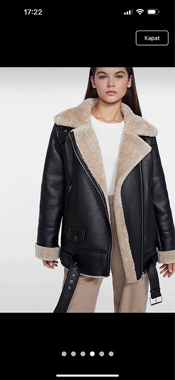 Stradivarius Suni Deri Biker Ceket