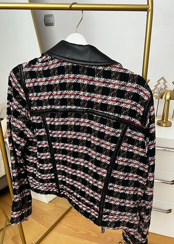 Zara Kadın Çok Renkli  Deri Ceket - Görsel 5