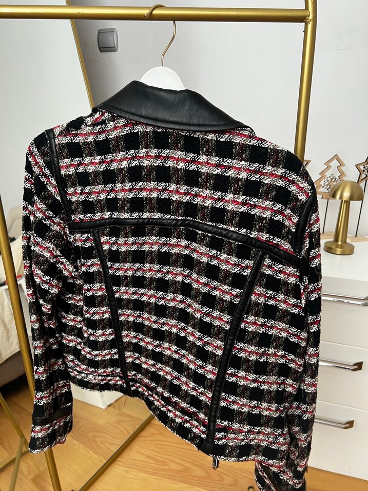 Zara Kadın Çok Renkli  Deri Ceket - Görsel 5