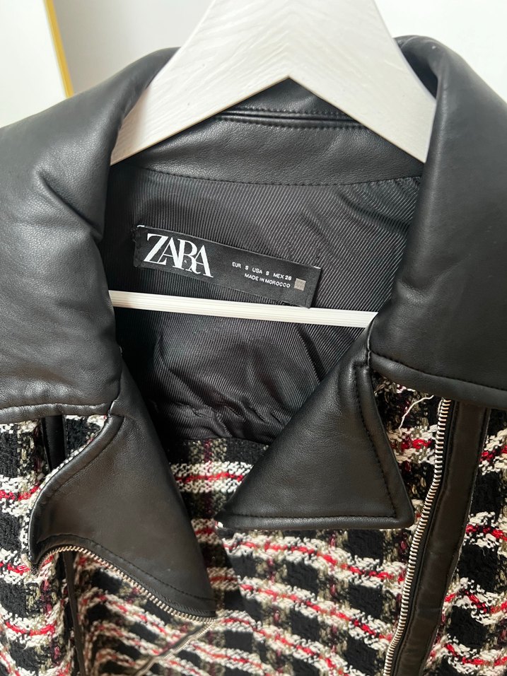 Zara Kadın Çok Renkli  Deri Ceket - Görsel 2