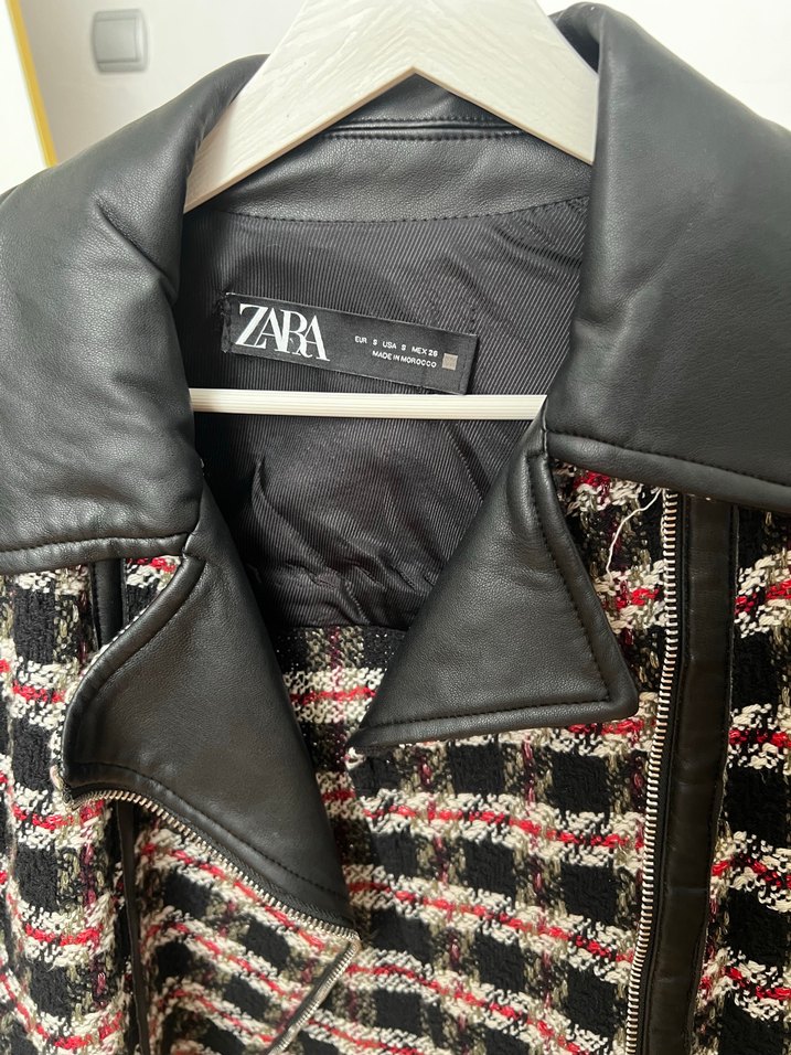 Zara Kadın Çok Renkli  Deri Ceket - Görsel 3
