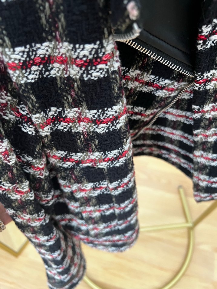 Zara Kadın Çok Renkli  Deri Ceket - Görsel 4