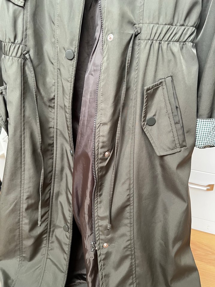 Haki uzun yağmurluk - Görsel 5