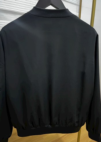 s Beden siyah Renk Zara Siyah Kadın ince Bomber Ceket, Fermuarlı,
