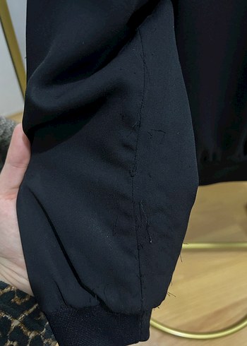 Zara Siyah Kadın ince Bomber Ceket, Fermuarlı, - Görsel 7