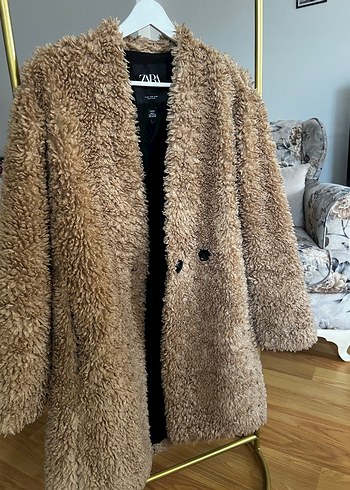 Zara Peluş Kadın Kaban - Görsel 3