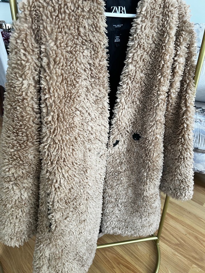 Zara Peluş Kadın Kaban - Görsel 2