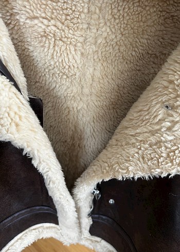 Zara Kürk Kahverengi Deri Kadın Ceket - Görsel 6