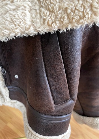 Zara Kürk Kahverengi Deri Kadın Ceket - Görsel 7