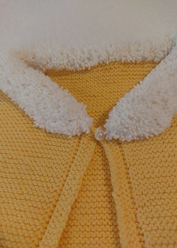 Kız Çocuk Sarı Örgü Yelek - Görsel 3