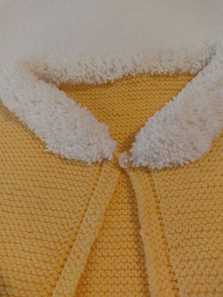 Kız Çocuk Sarı Örgü Yelek - Görsel 3