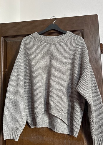 H&M Gri Melanj Oversize Triko Kazak