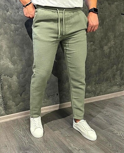 Diğer Erkek Jogger pantolon haki renk