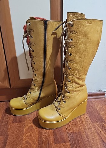 BETA HAKİKİ DERİ DOLGU TOPUK ÇİZME - Görsel 9