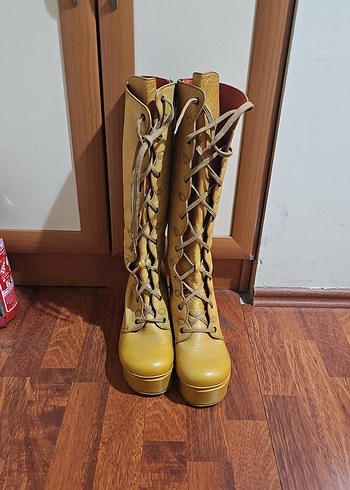 BETA HAKİKİ DERİ DOLGU TOPUK ÇİZME - Görsel 8