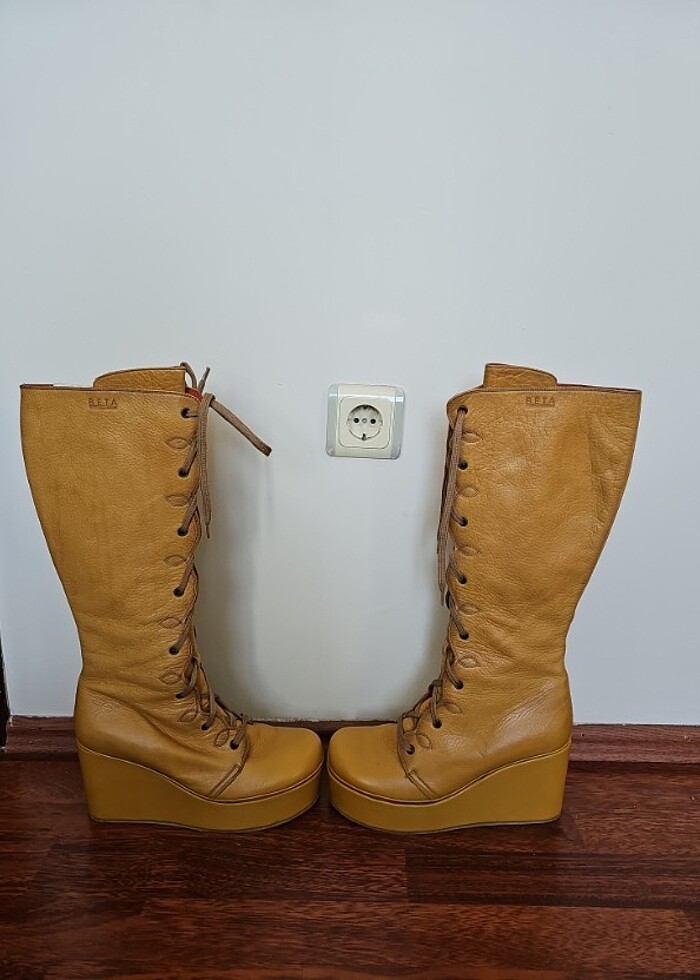 BETA HAKİKİ DERİ DOLGU TOPUK ÇİZME - Görsel 3