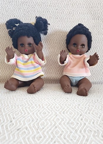 Gözleri Oynar Vintage Zenci bebekler - Görsel 3