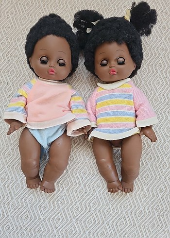 Gözleri Oynar Vintage Zenci bebekler - Görsel 2