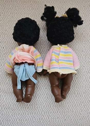 Gözleri Oynar Vintage Zenci bebekler - Görsel 5