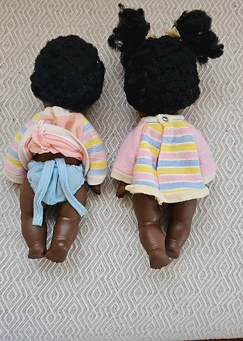 Gözleri Oynar Vintage Zenci bebekler - Görsel 4