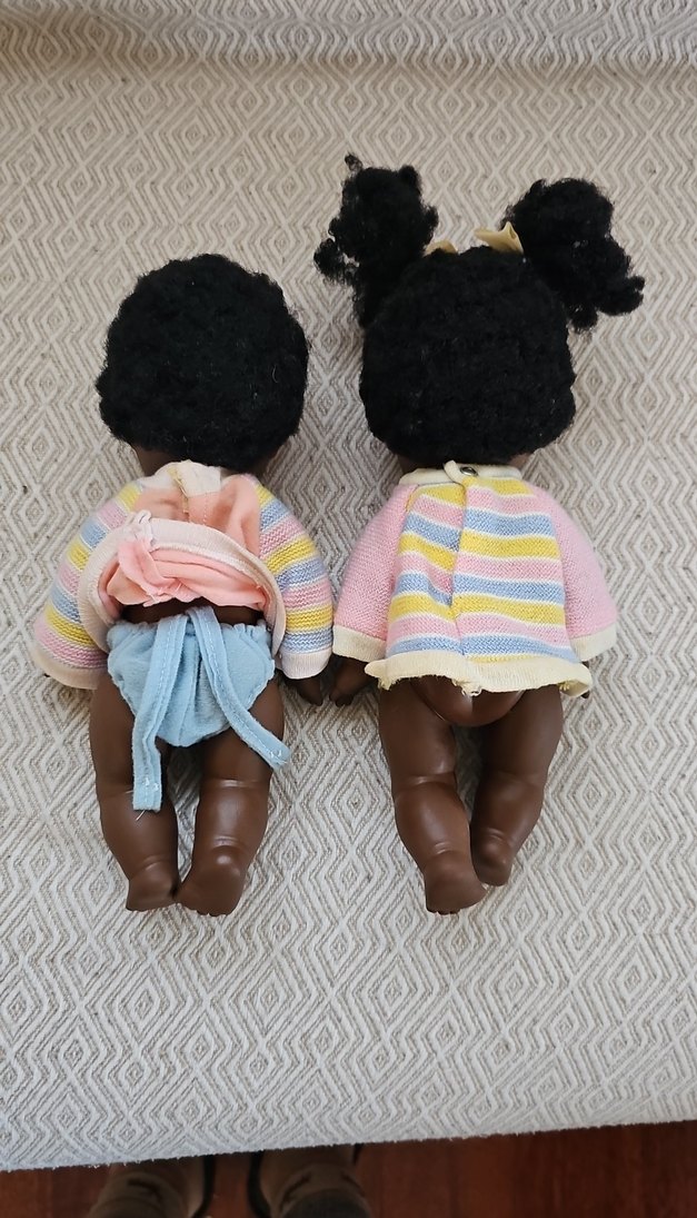 Gözleri Oynar Vintage Zenci bebekler - Görsel 5