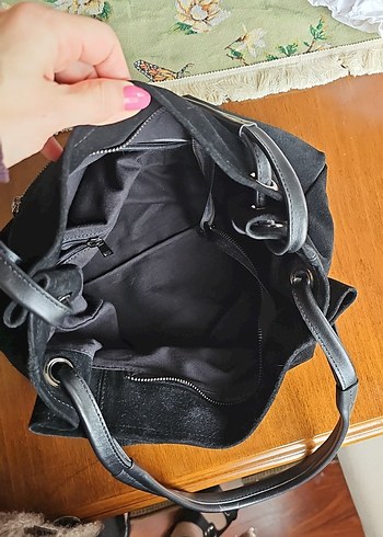 MATRAŞ Süet Hakiki Deri Kadın Çanta - Görsel 6