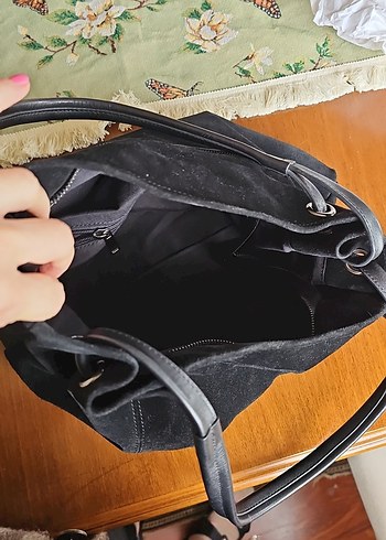 MATRAŞ Süet Hakiki Deri Kadın Çanta - Görsel 5