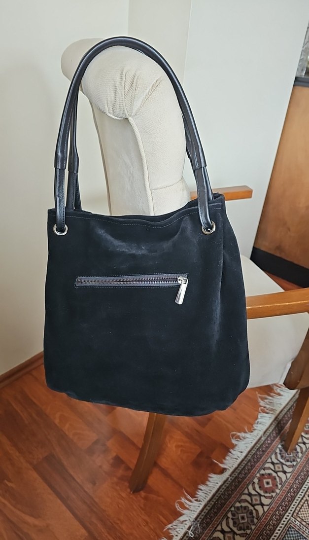 MATRAŞ Süet Hakiki Deri Kadın Çanta - Görsel 3