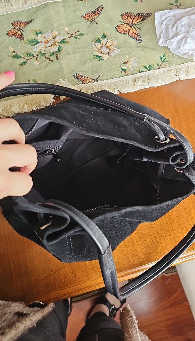 MATRAŞ Süet Hakiki Deri Kadın Çanta - Görsel 5