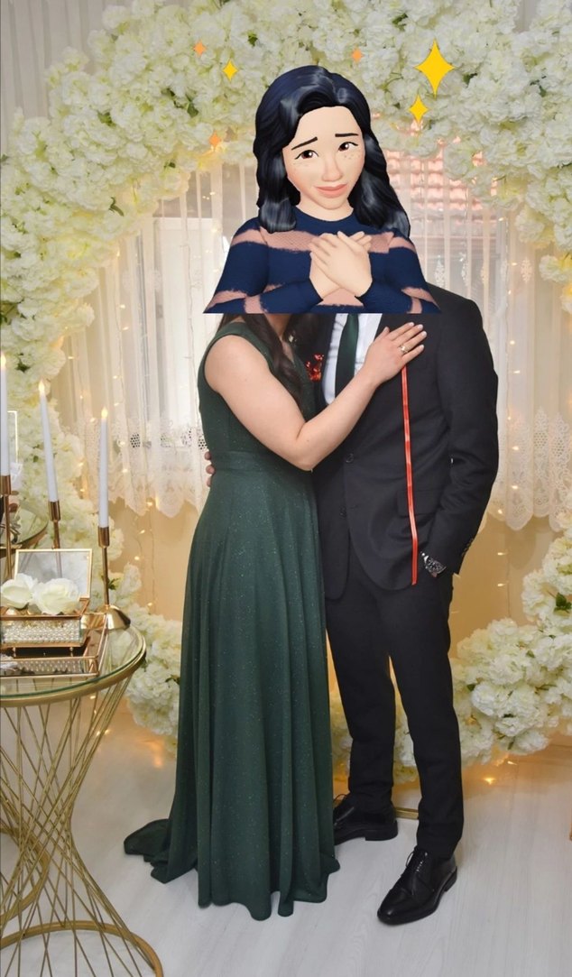 V Yaka Kolsuz Parlak Uzun Elbise - Görsel 2