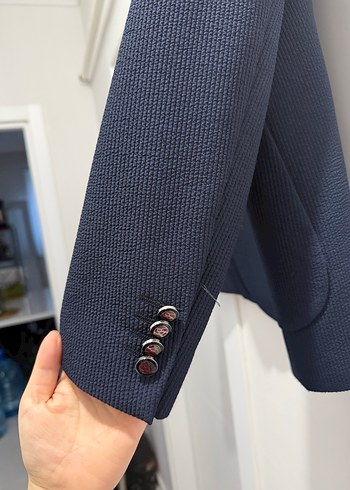 Kemer Detaylı Lacivert erkek Kumaş Pantolon ve çeket - Görsel 4