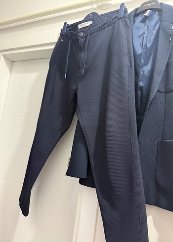 Kemer Detaylı Lacivert erkek Kumaş Pantolon ve çeket - Görsel 3