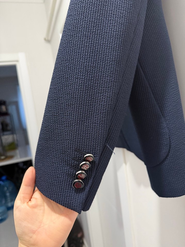 Kemer Detaylı Lacivert erkek Kumaş Pantolon ve çeket - Görsel 4