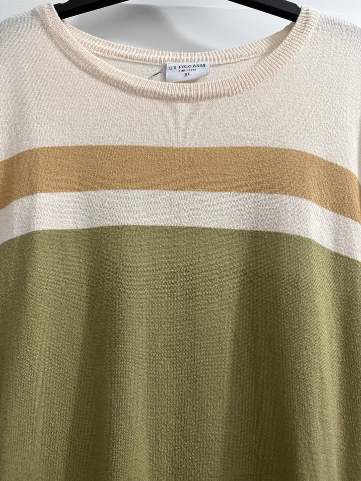 Erkek Kısa Kollu Örme Tişört - Haki - Görsel 2