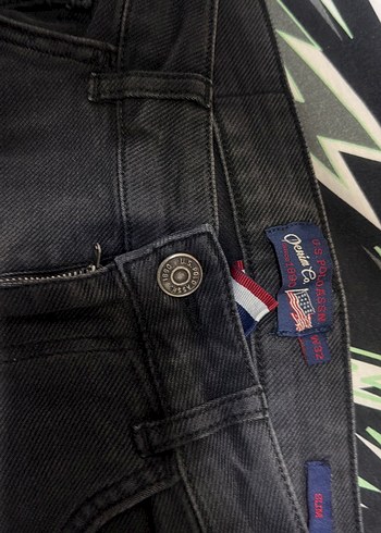 Siyah Düğmeli Erkek Denim Pantolon - Görsel 2