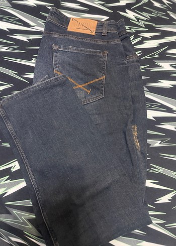 Erkek Lacivert Bol Kesim Denim Jean - Görsel 2