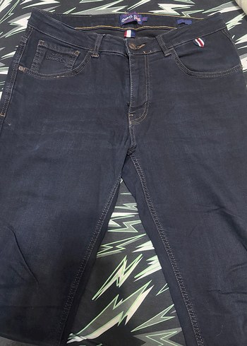 Lacivert Biker Tarzı Kadın Kot Pantolon - Görsel 3