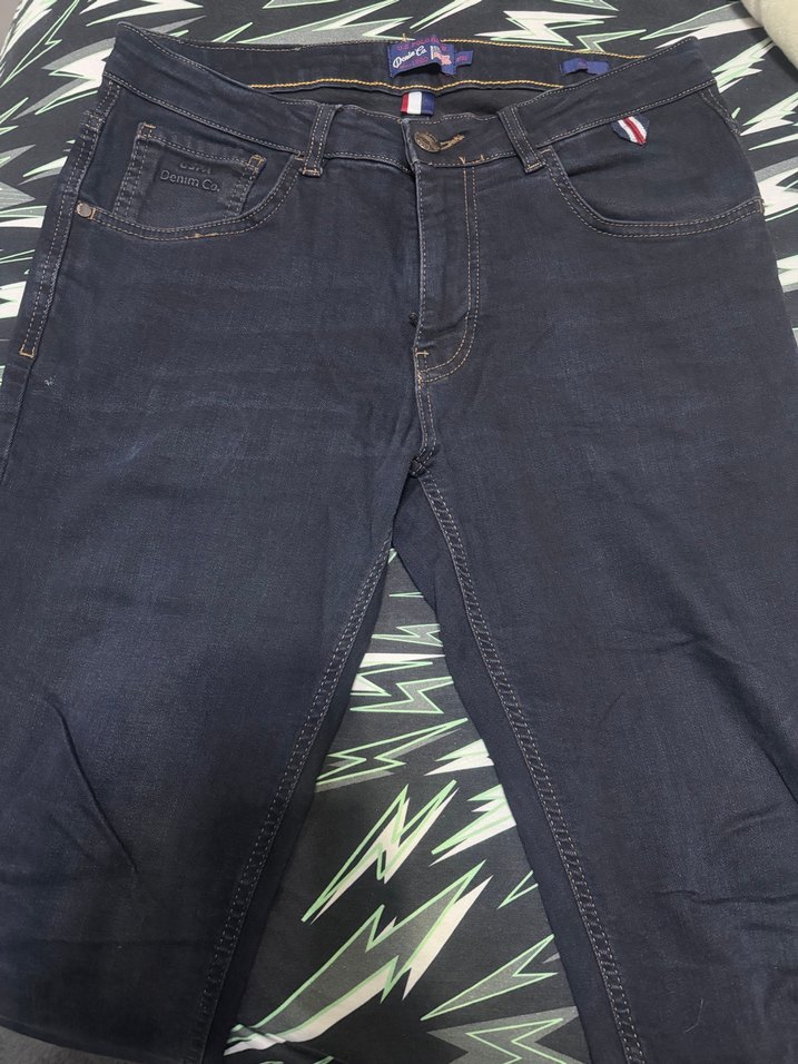 Lacivert Biker Tarzı Kadın Kot Pantolon - Görsel 3