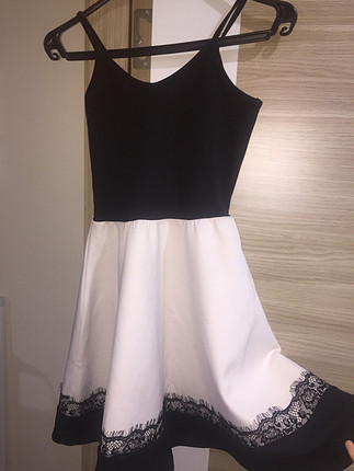 Markasız Ürün Siyah beyaz mini elbise