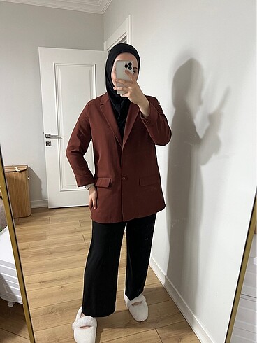 Blazer ceket kiremit koyu kahve