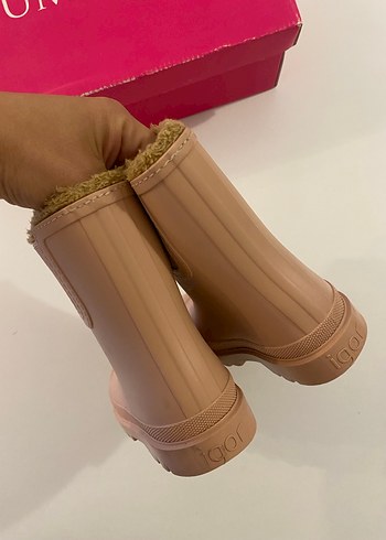 İgor Kız Çocuk Pembe Kürklü Kauçuk Bot