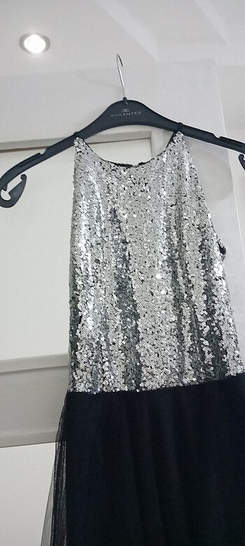 Gri  siyah şık elbise.???? - Görsel 5