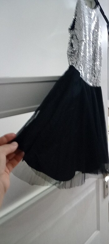 Gri  siyah şık elbise.???? - Görsel 7