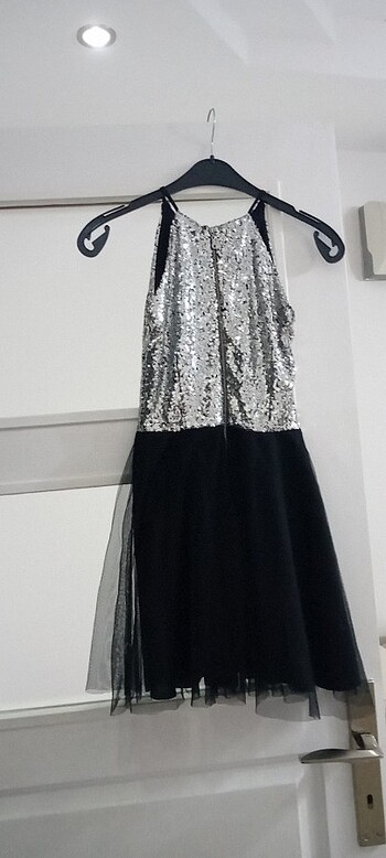 Gri  siyah şık elbise.???? - Görsel 8