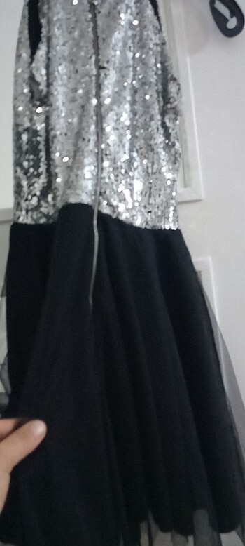 Gri  siyah şık elbise.???? - Görsel 11