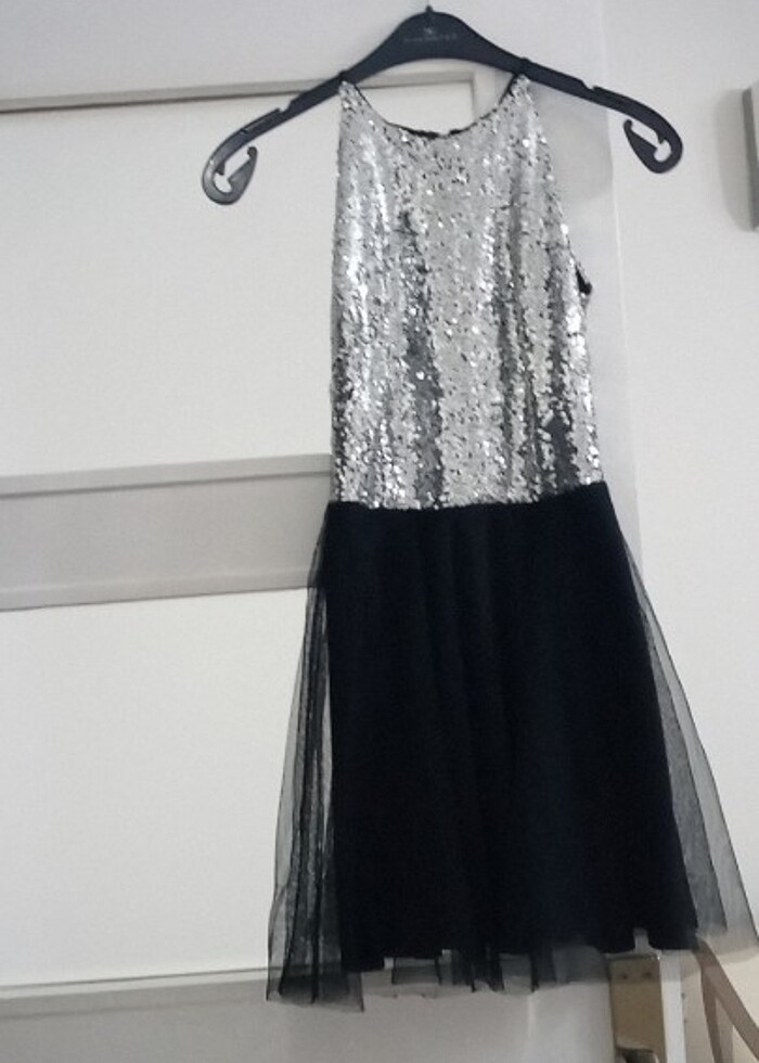 Gri  siyah şık elbise.???? - Görsel 2
