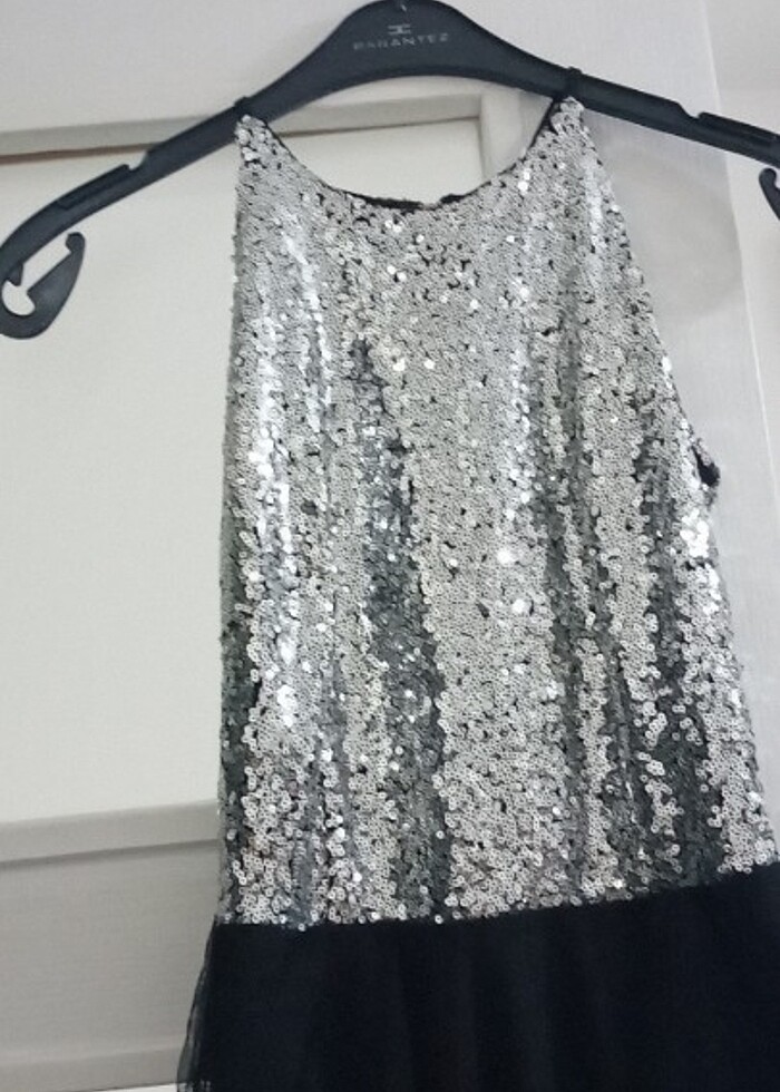 Gri  siyah şık elbise.???? - Görsel 5