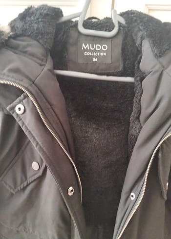 Mudo Collection Siyah Kapusonlu Sisme Mont